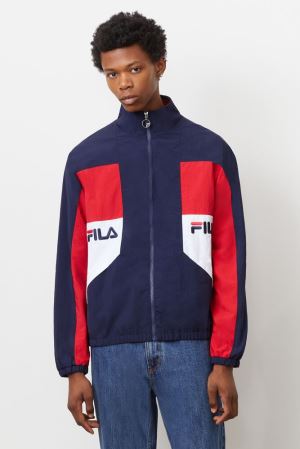 FILA Obasi Wind Jackets Navy / Red / White,Mens Clothing | CA.CBGXKO867